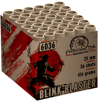 Blink Master, 36 Schuss, NEM: 416g, Kaliber: 25mm, Brenndauer ca. 45 Sekunden