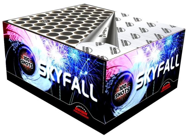 Skyfall, 100 Schuss, NEM: 493g, Kaliber: 20mm, Brenndauer ca. 45 Sekunden