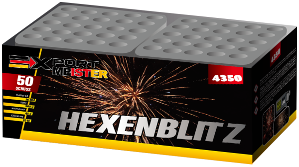 Hexenblitz, 50 Schuss, NEM: 560g, Kaliber: 26mm, Brenndauer ca. 50 Sekunden