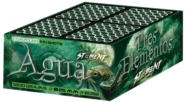 Agua, 144 Schuss, NEM: 1980g, Kaliber: 25mm, Brenndauer ca. 80 Sekunden